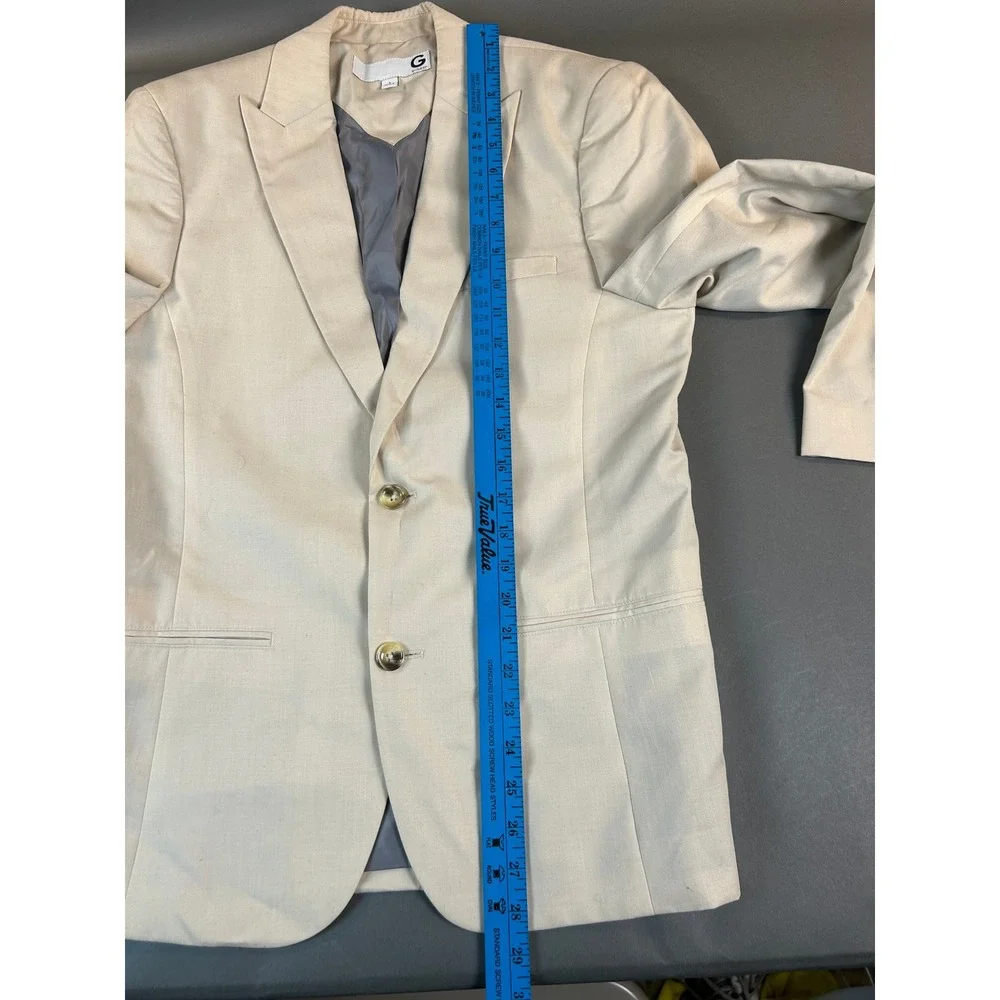 G by Guess Mens Beige Slim Fit Two Button Blazer Sport Coat Jacket Z81N01R8AN1 S